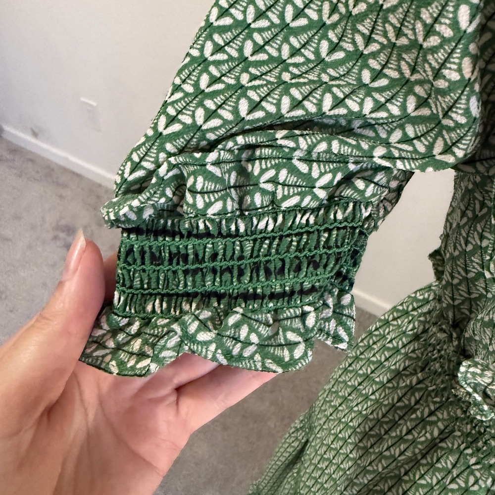 Max Edition Green Tiered Maxi Dress Medium Garden French Cottagecore Peasant - Picture 5 of 9